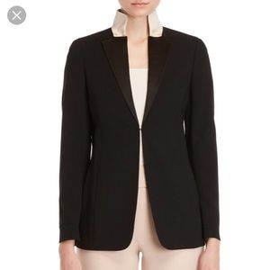 Akris black wool contrast blazer